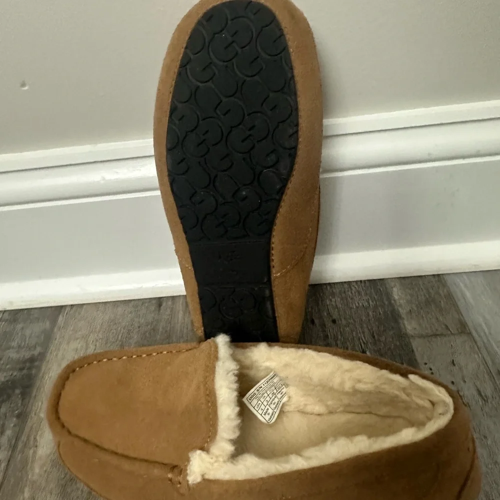 UGG Kids Tan Moccasins with Cream Lining